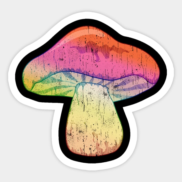 colorful, tie-dye mushroom Sticker by theglaze